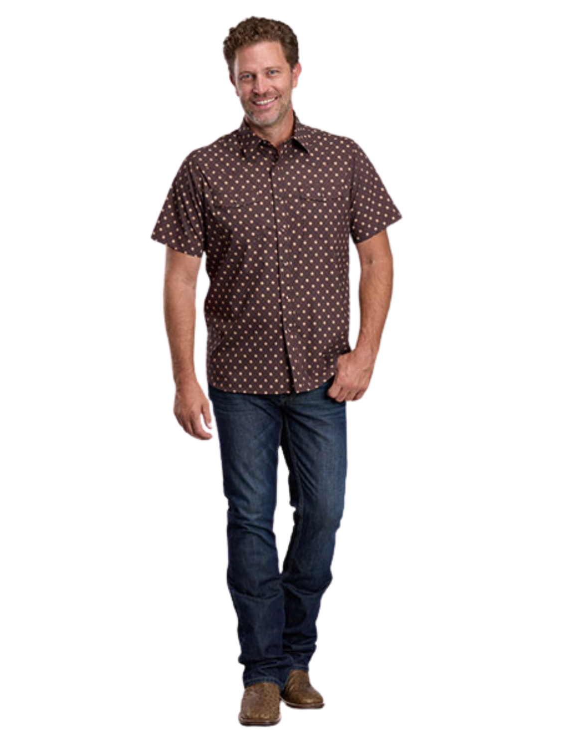 Chemise Western 3013 Argyle à manches courtes - Homme