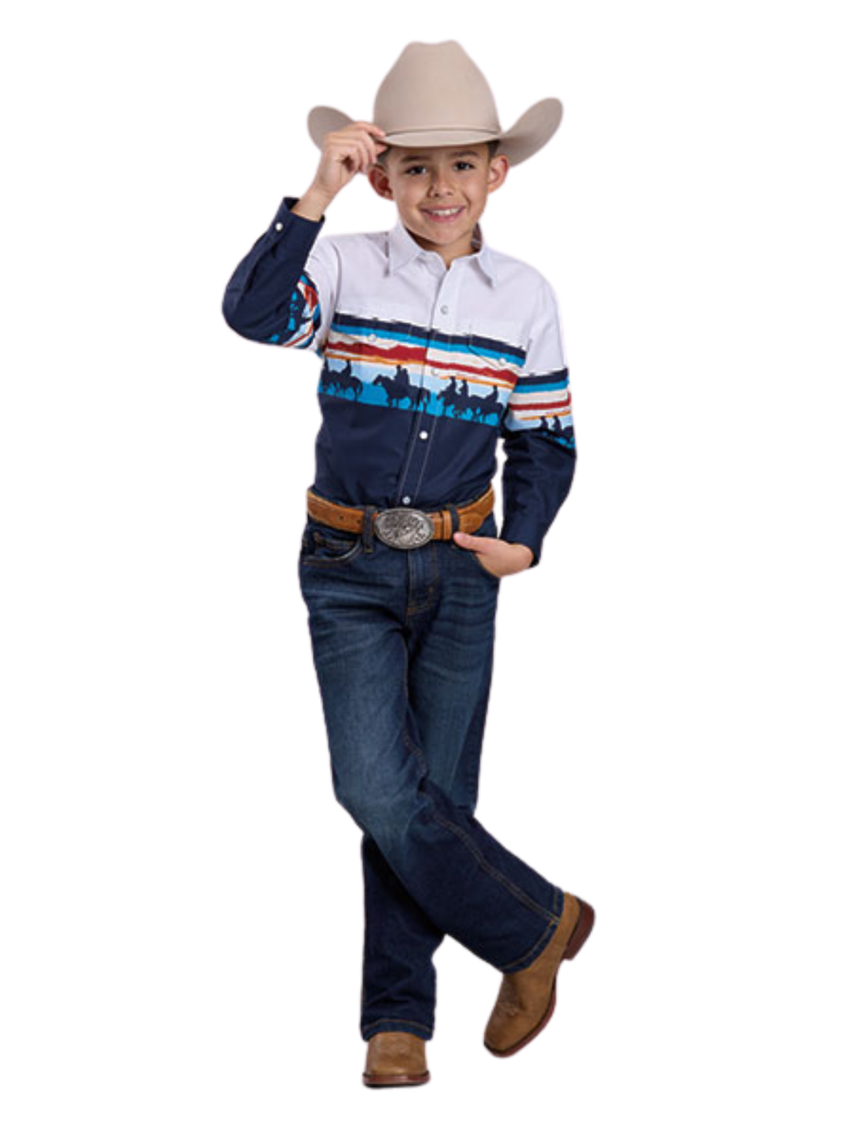 Vintage Western Shirt Sunset Border Collection - Boy's