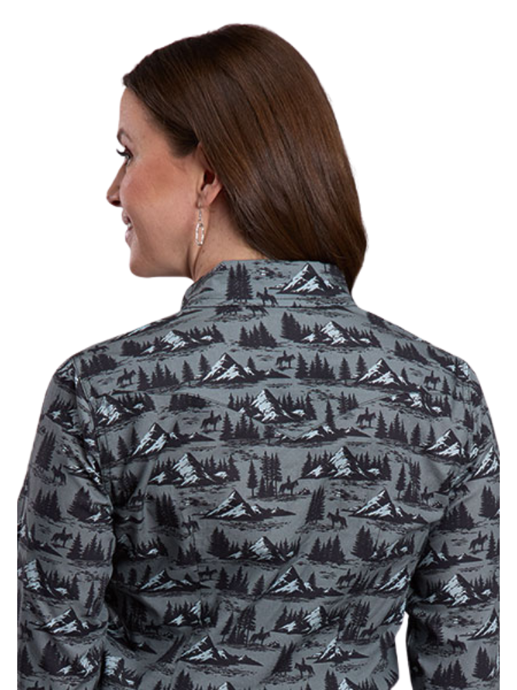 Chemise western Mountain Scenic Print - Femme