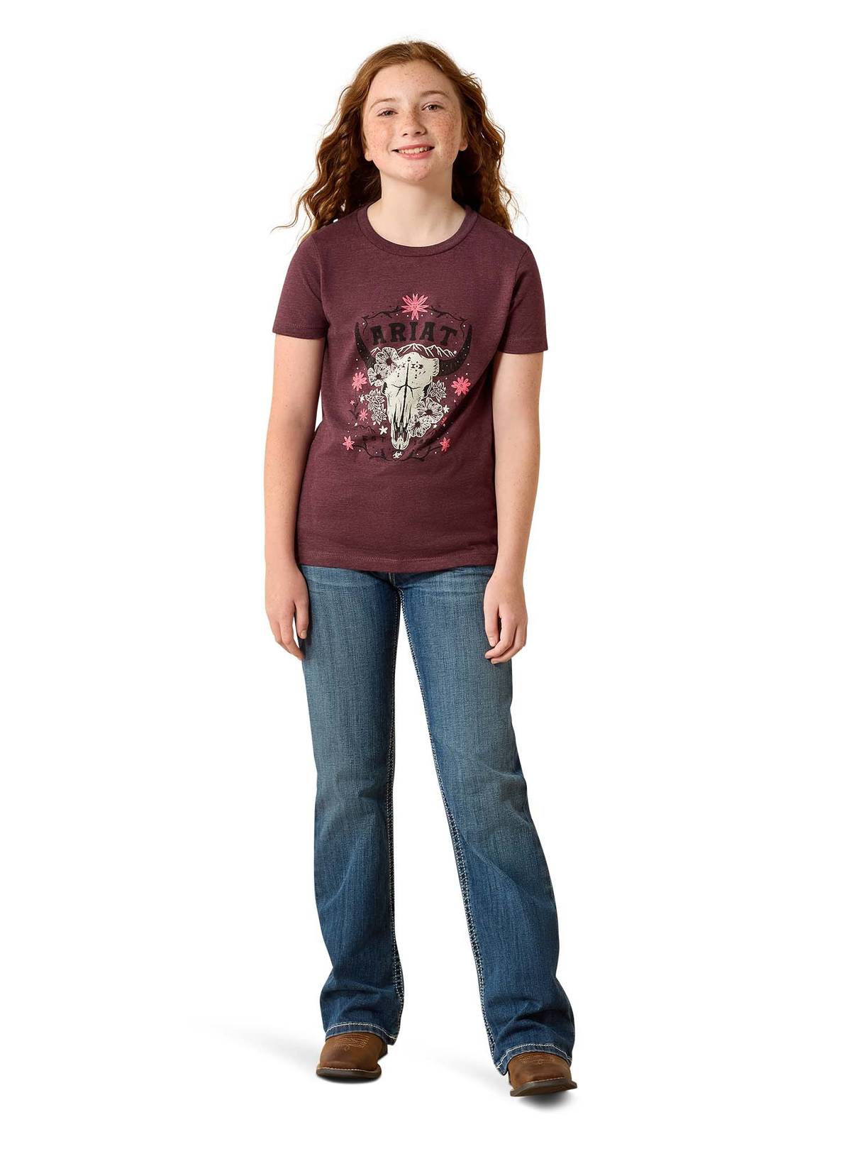 T-shirt Skulls & Florals - Fille