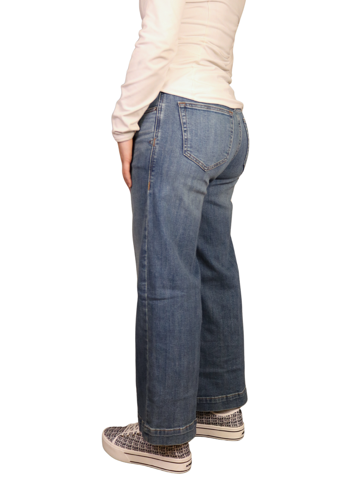 Women's Jazmine Western Wide Leg Cropped Jeans