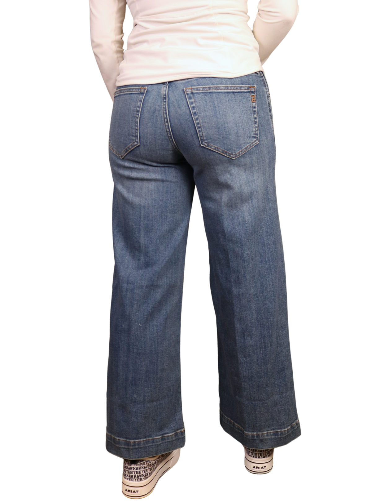 Women's Jazmine Western Wide Leg Cropped Jeans