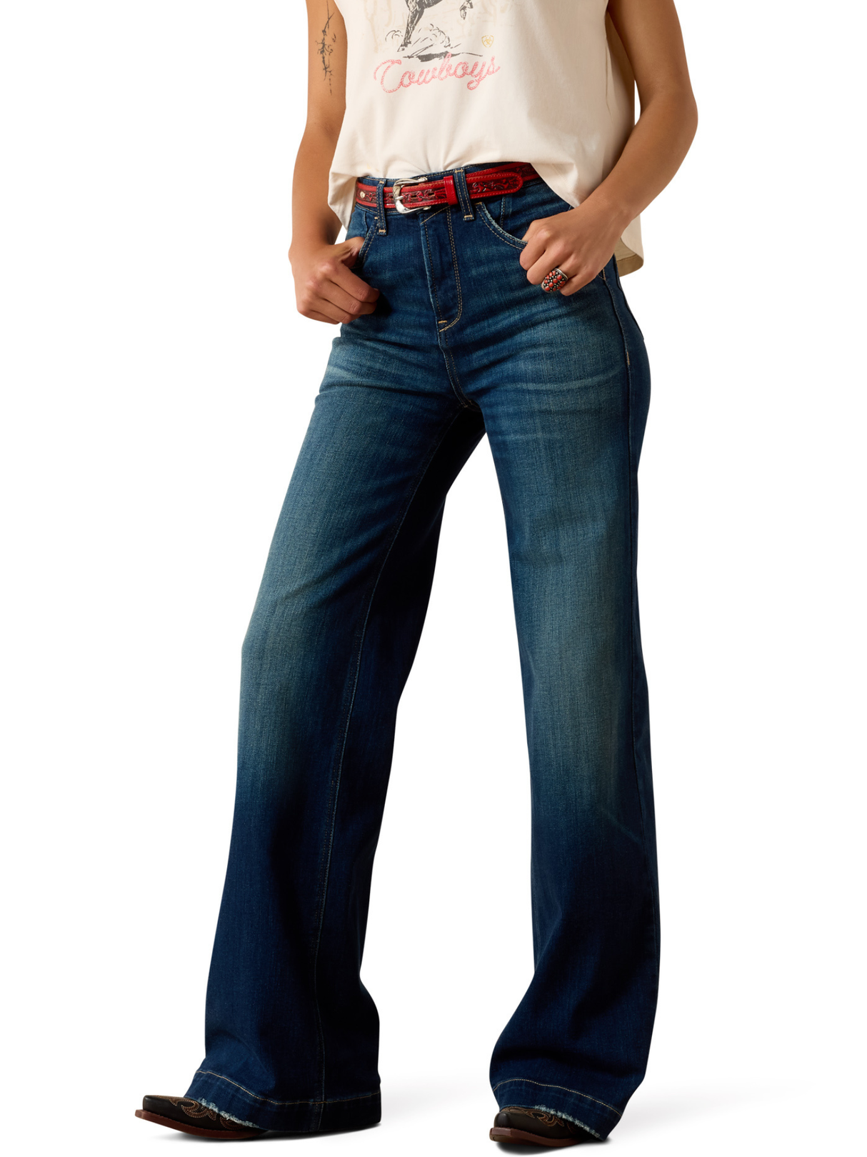 Jeans Western Penelope Wide Leg Ultra Taille Haute Lakewood - Femme