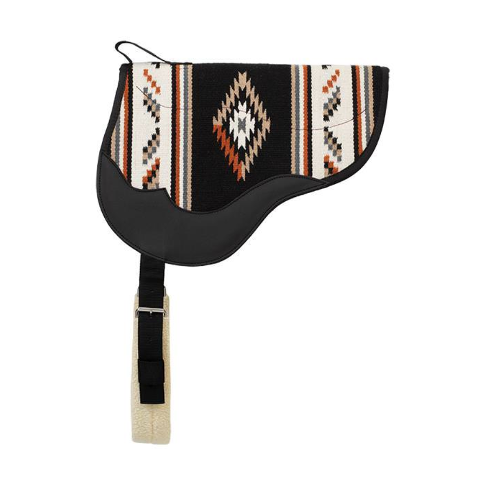 Tapis Bareback avec dessus en couverture de laine Noir et Rouille