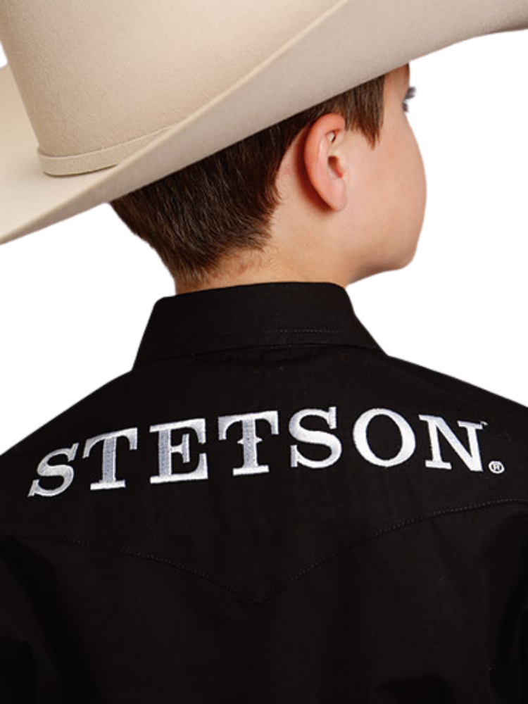 Chemise Western Noire à broderies Stetson - Garçon