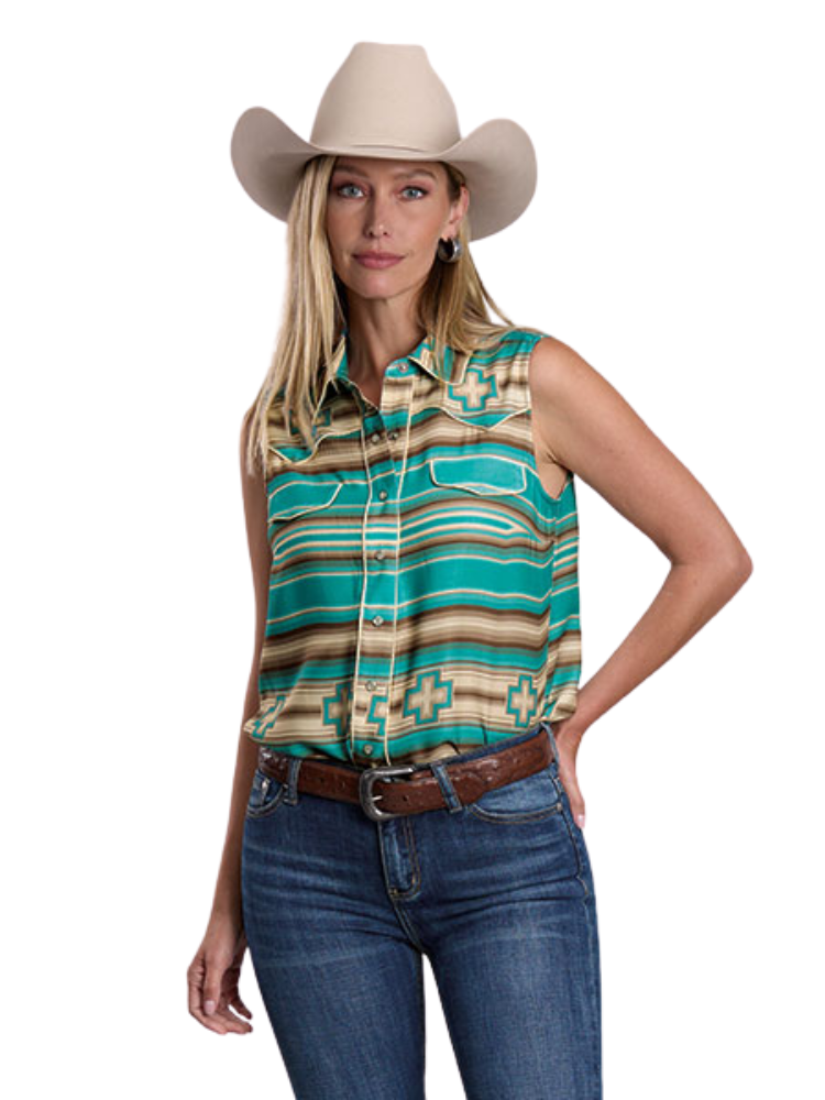 Women's Turquoise Serape Cami Shirt