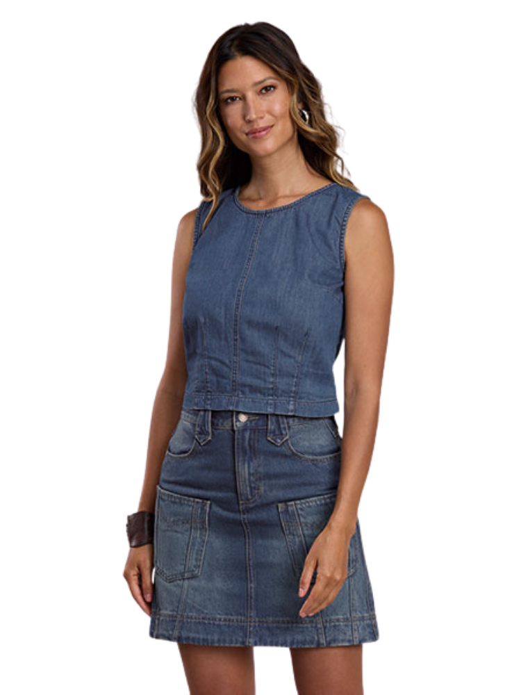 Blouse En Jean Structurée Sans Manches - Femme