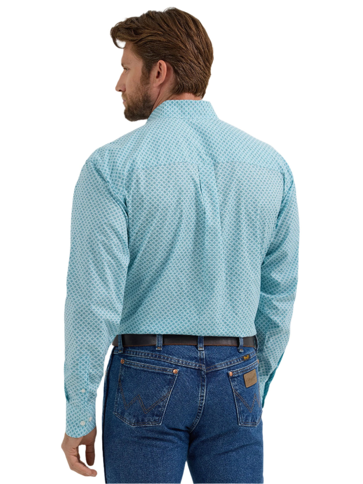 Classic Relaxed Fit Teal Print Shirt - Men
