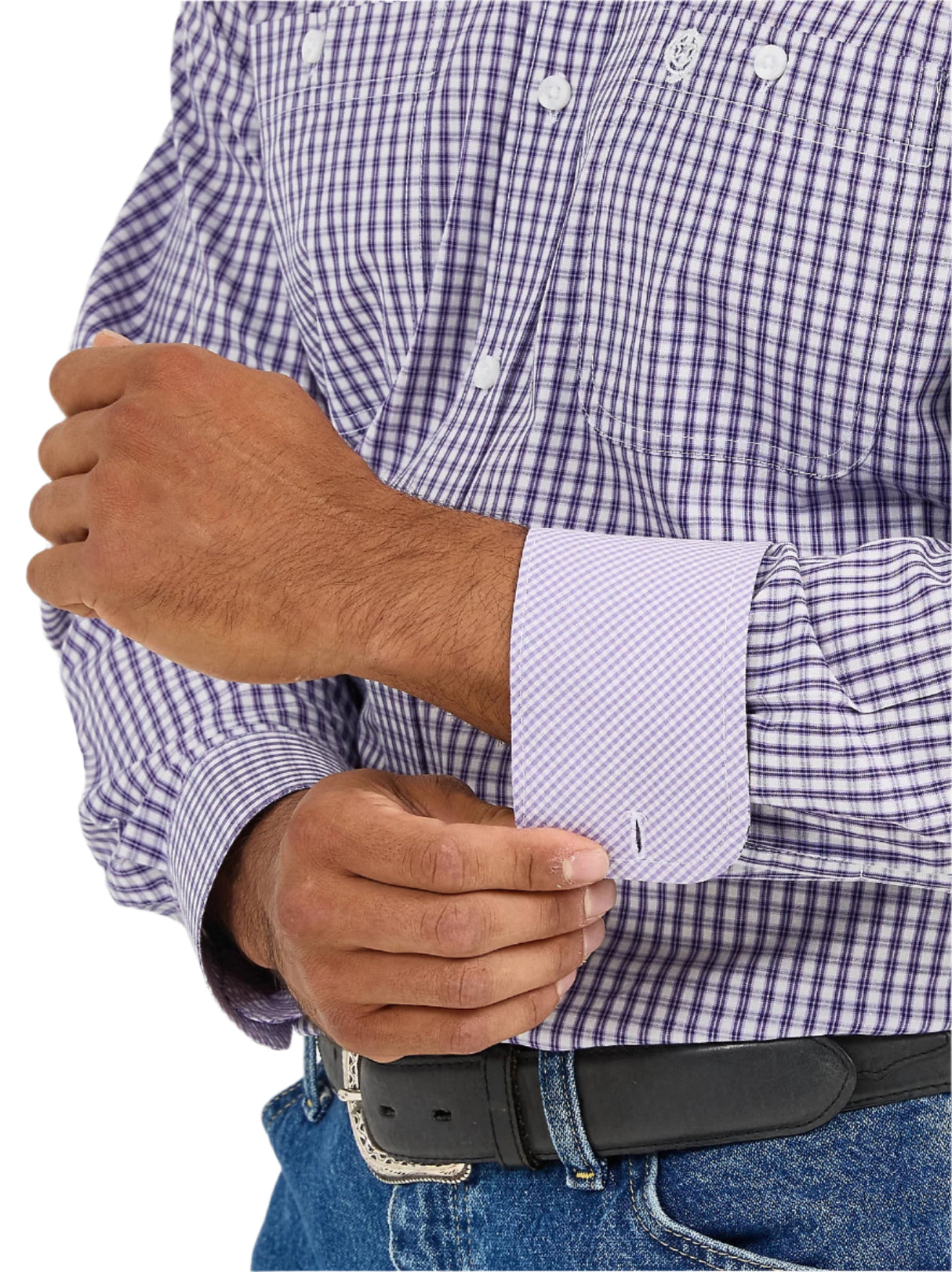 George Strait Amethyst Checks Shirt - Men's