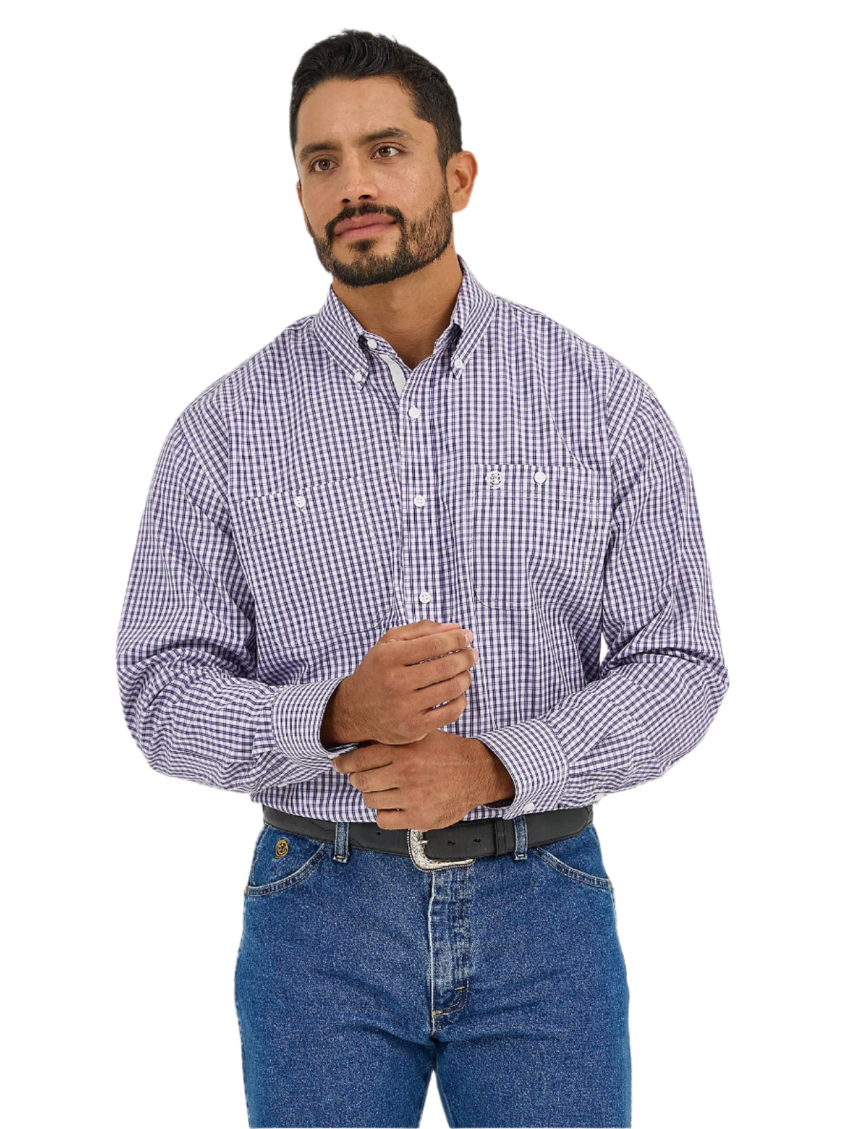 George Strait Amethyst Checks Shirt - Men's