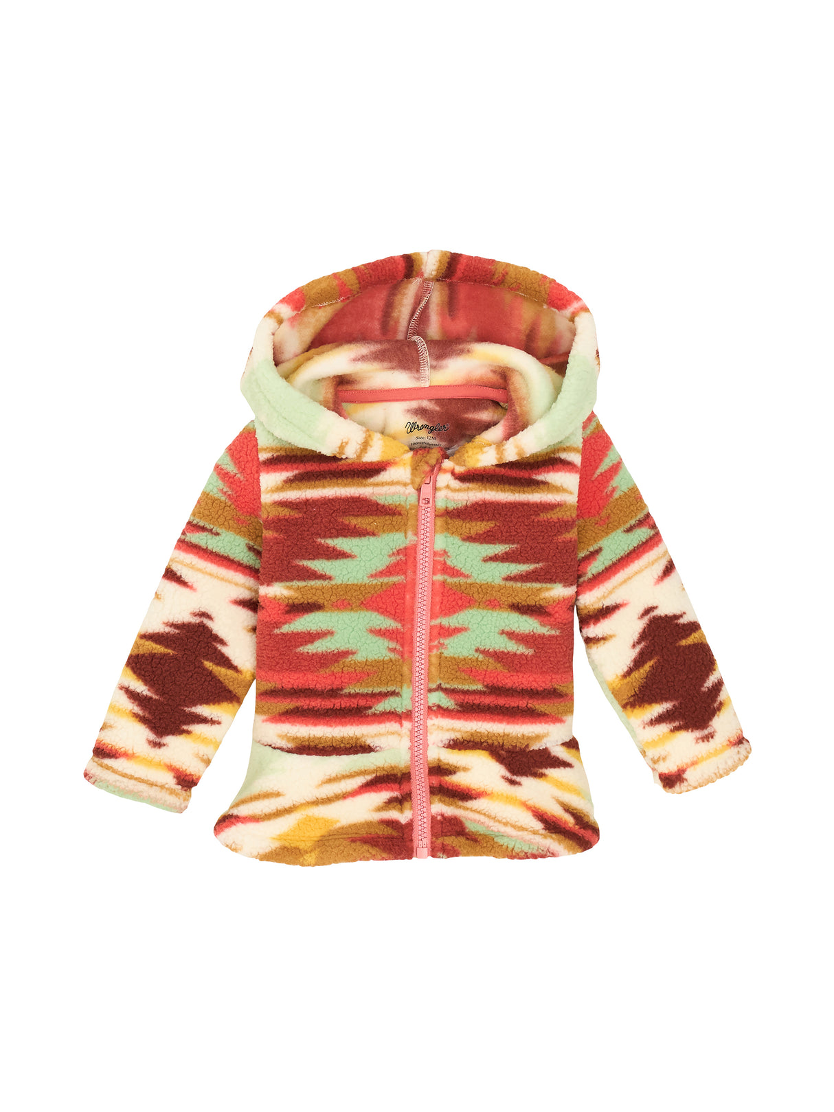 Manteau de sherpa à fermeture éclair Aztec Rose - Bambin