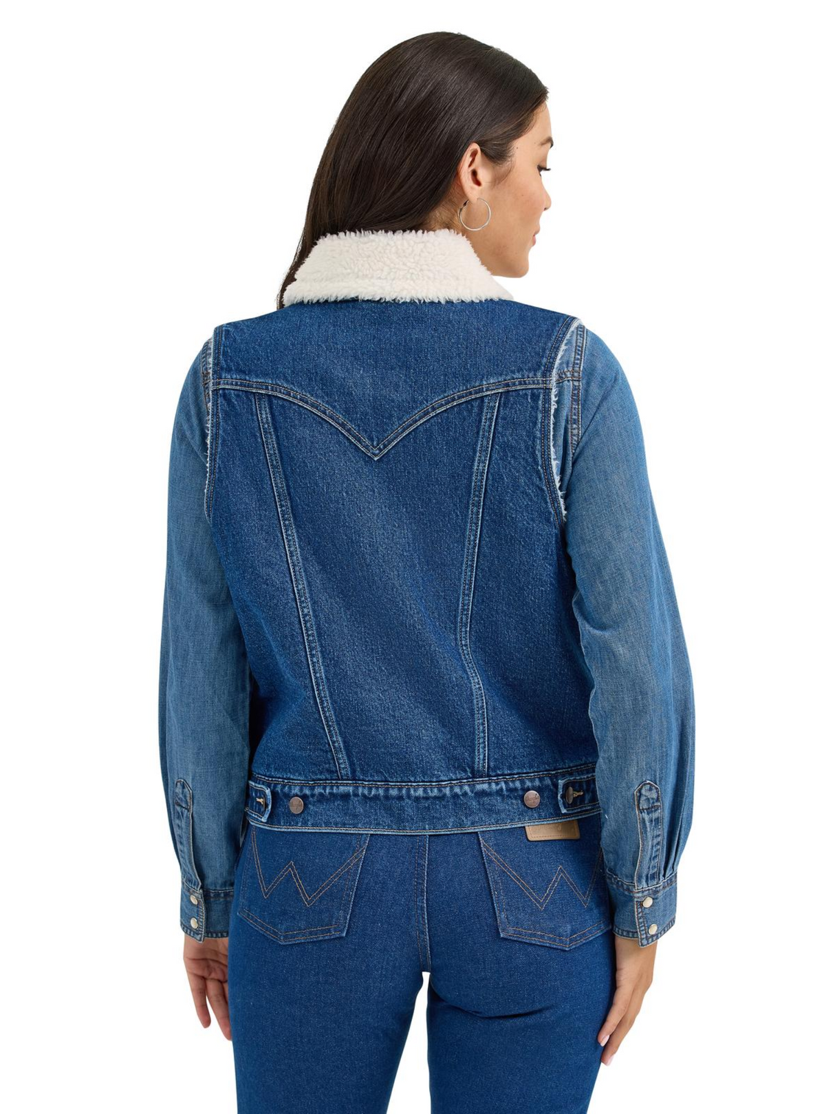 Veste sans manches en Jeans avec doublure en Sherpa - Femme