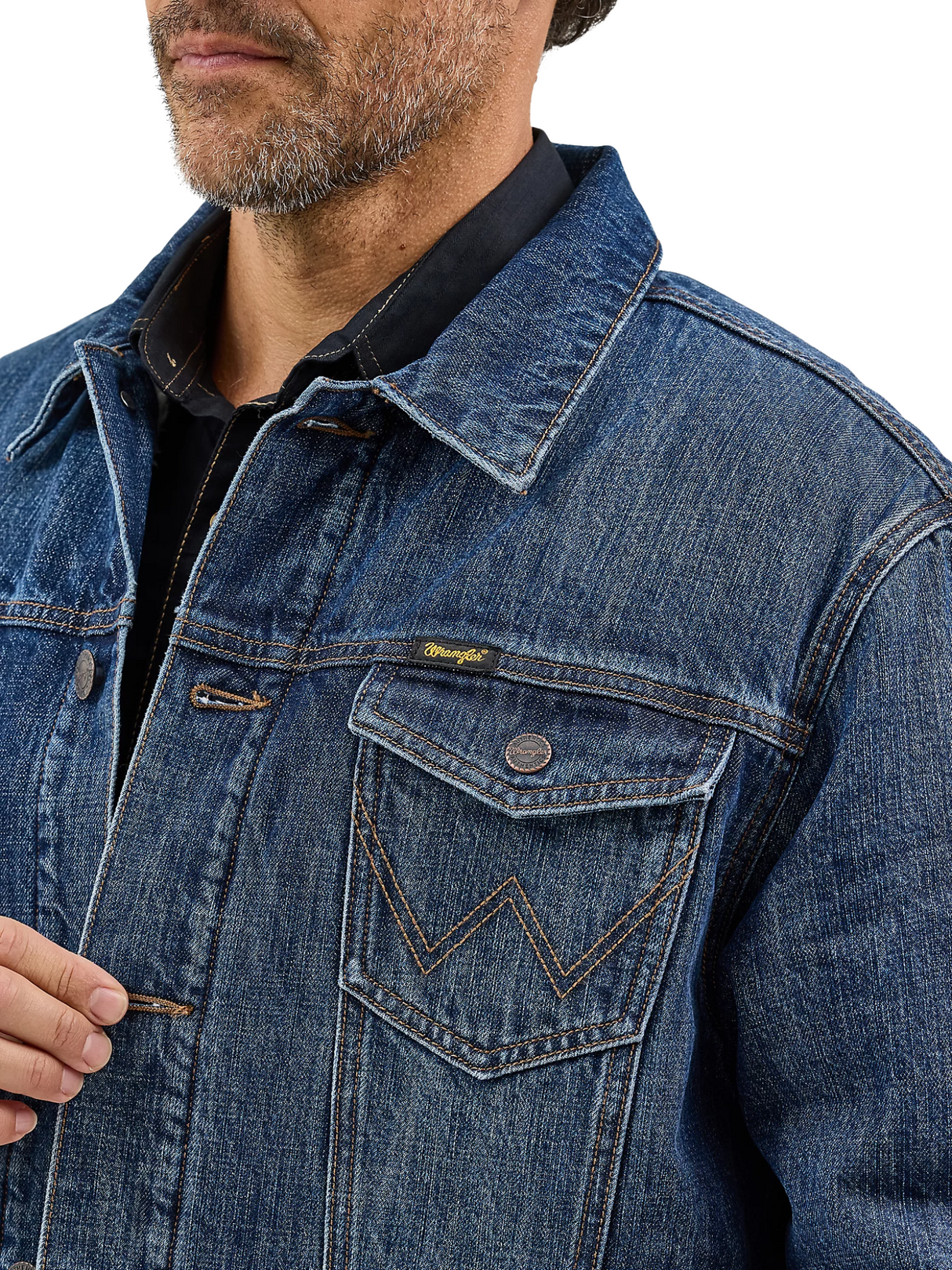 Manteau Western en jeans avec doublure de Sherpa - Homme