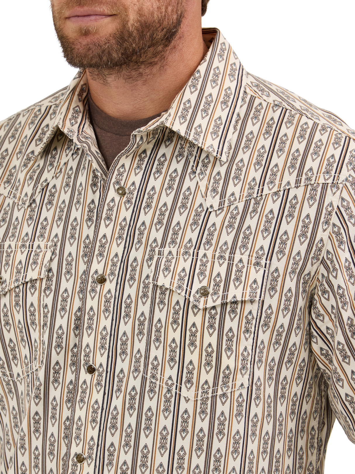 Chemise Western Ecru Stripes - Homme