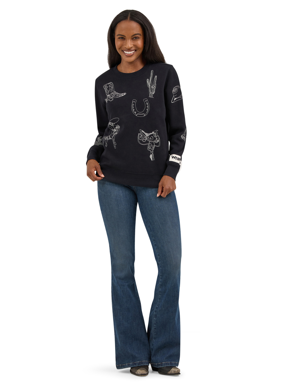Sweatshirt Punchy Crew Western Icons - Femme