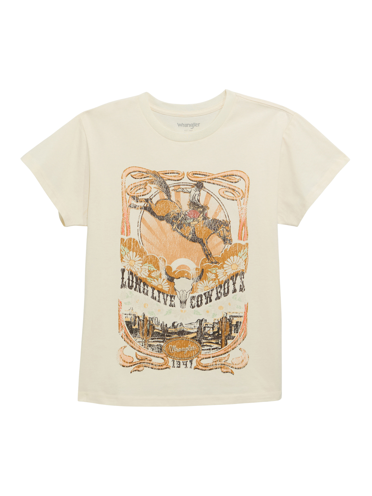 T-Shirt Long Live Cowboys Buckin - Femme