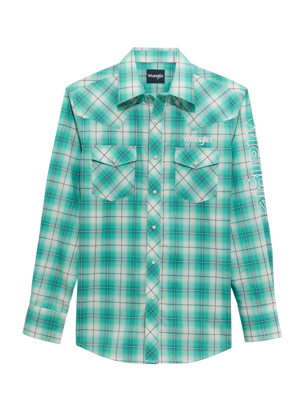 Chemise Western Carreauté Turquoise - Homme