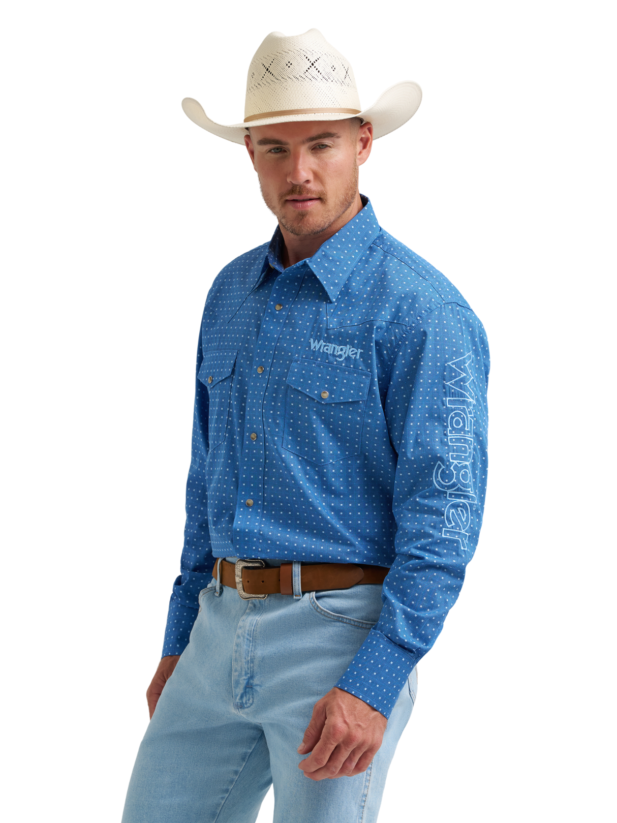 Chemise Western Logo Bleu - Homme