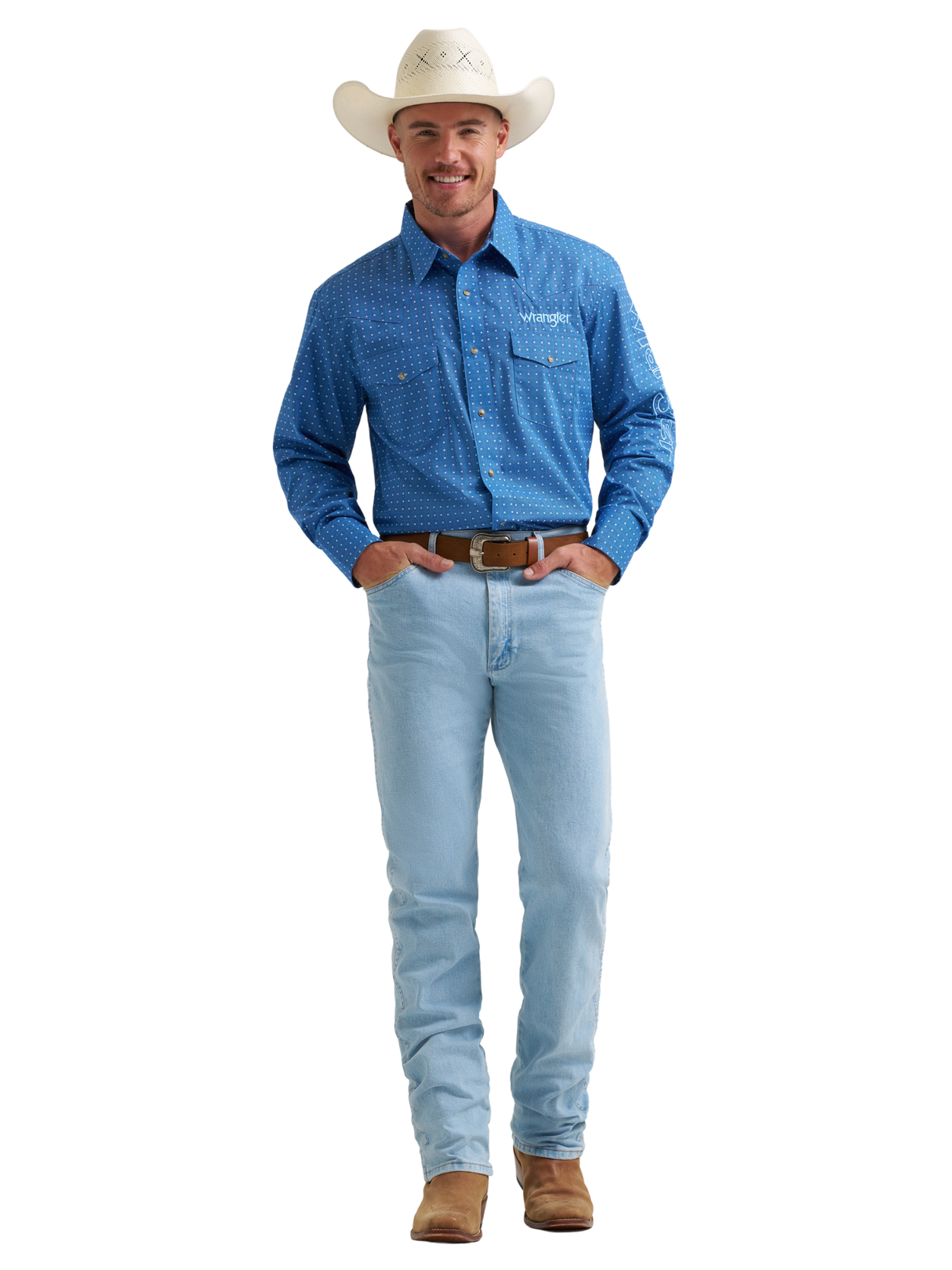 Chemise Western Logo Bleu - Homme