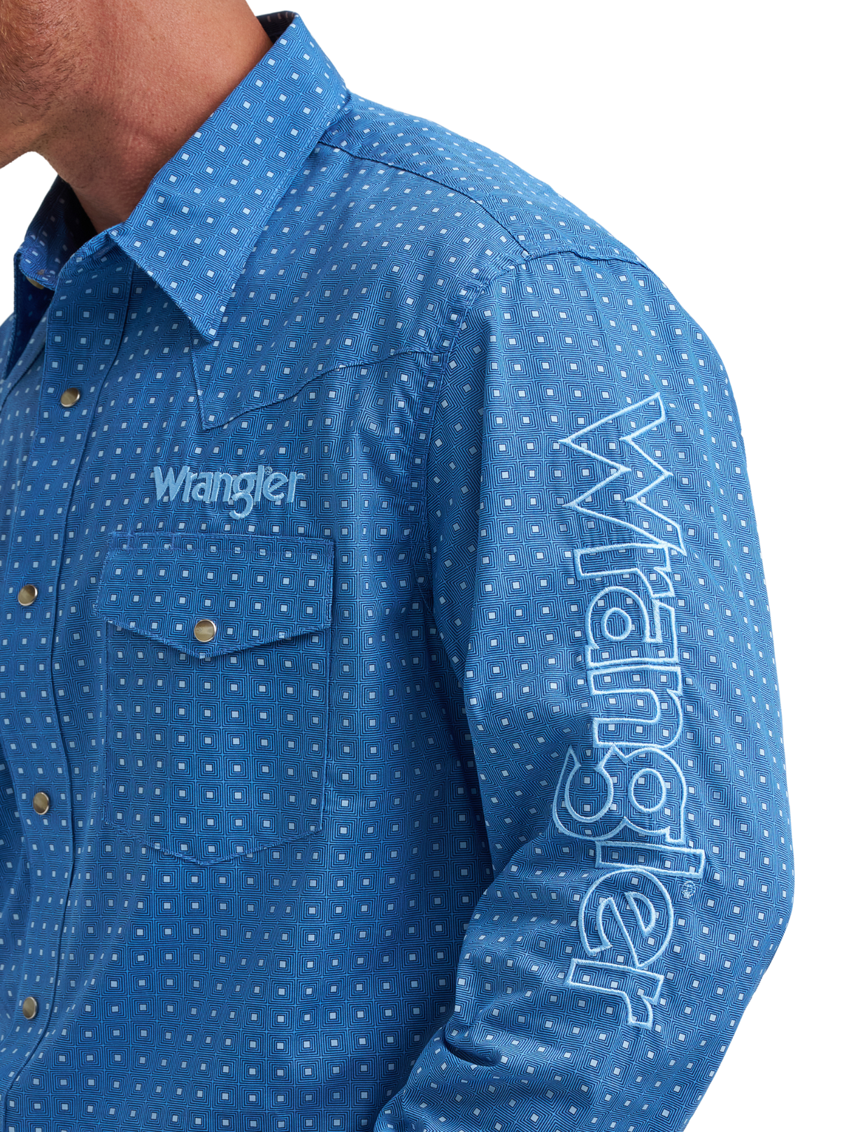 Chemise Western Logo Bleu - Homme