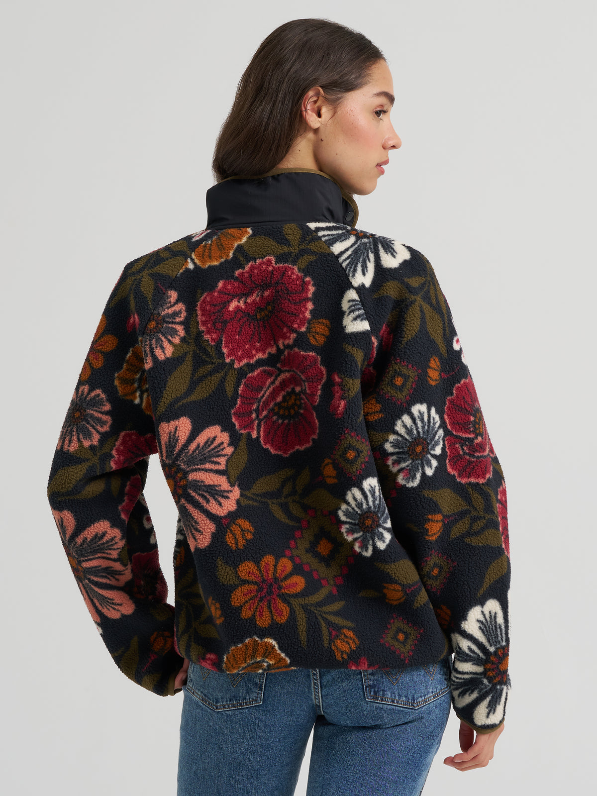 Women's floral sherpa jacket