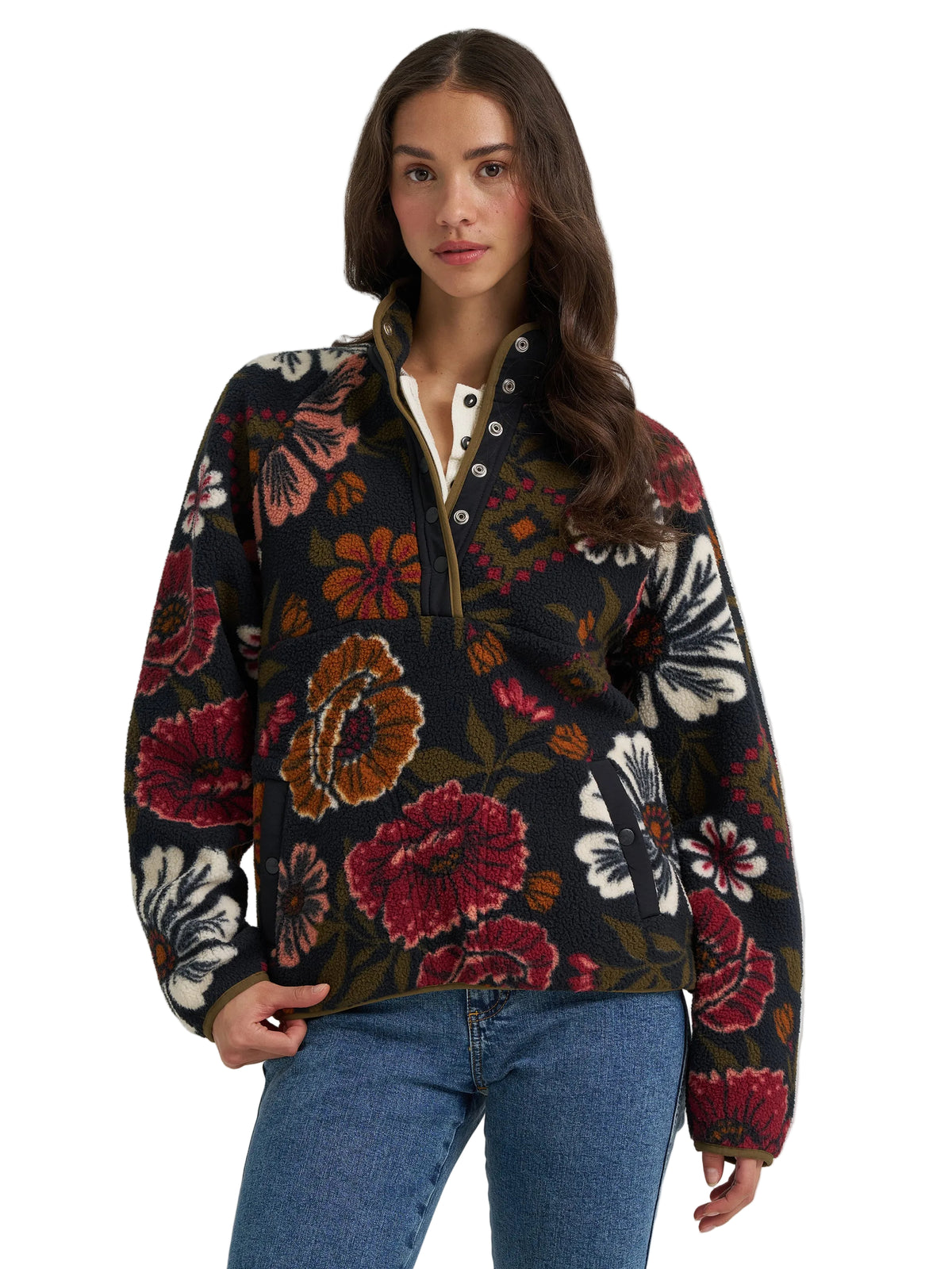 Women's floral sherpa jacket