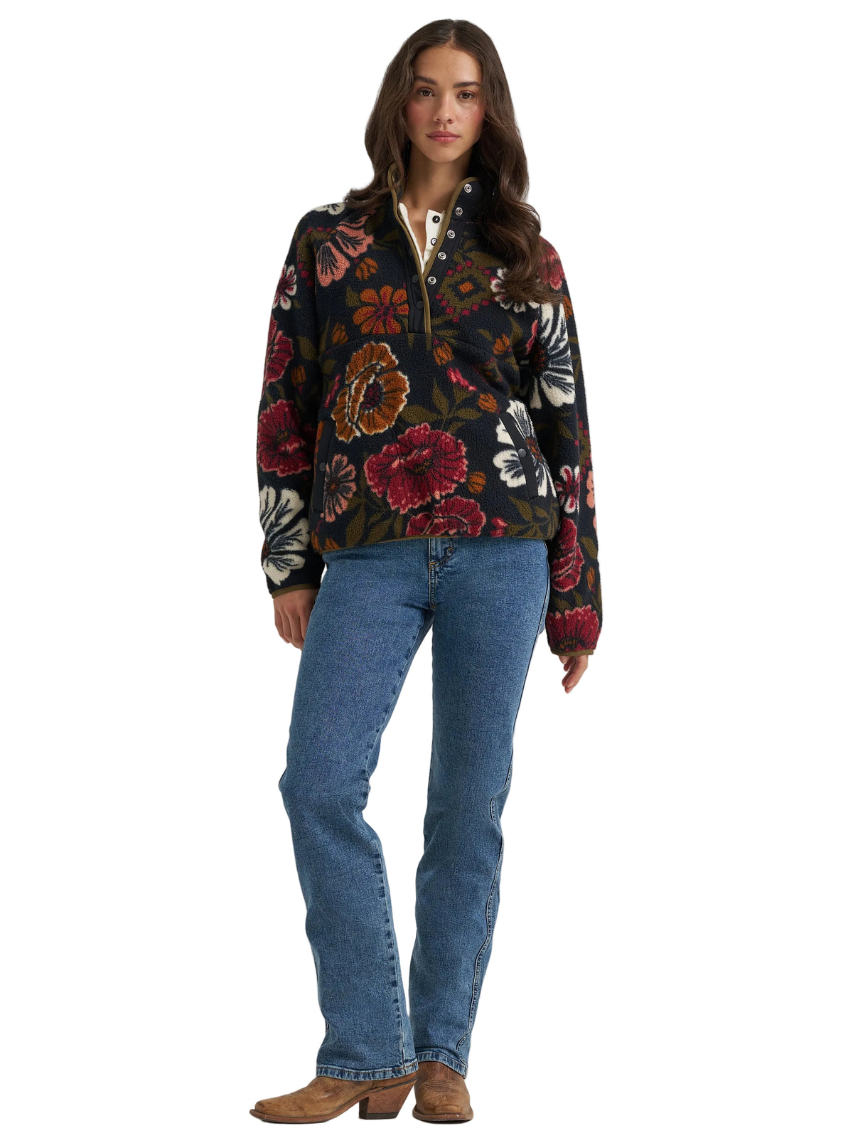 Women's floral sherpa jacket
