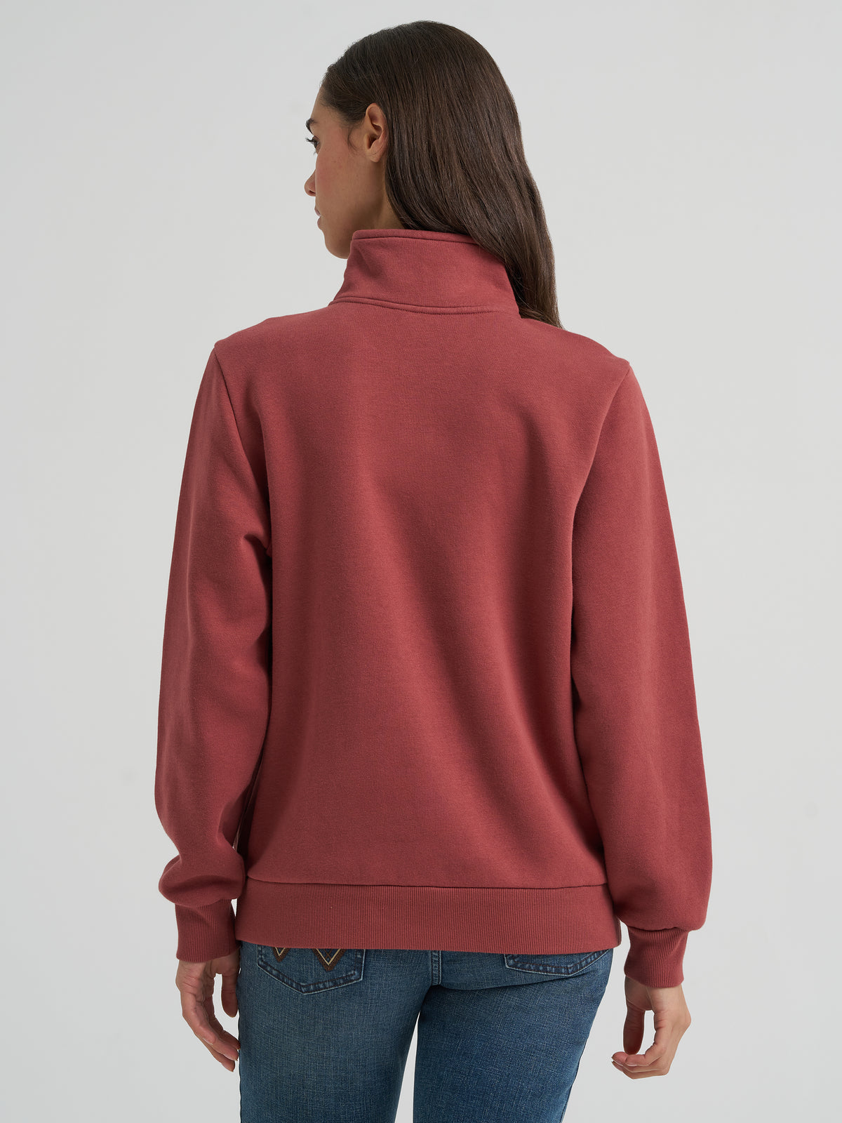 Chandail à manches longues 1/4 zip Horse Rose - Femme