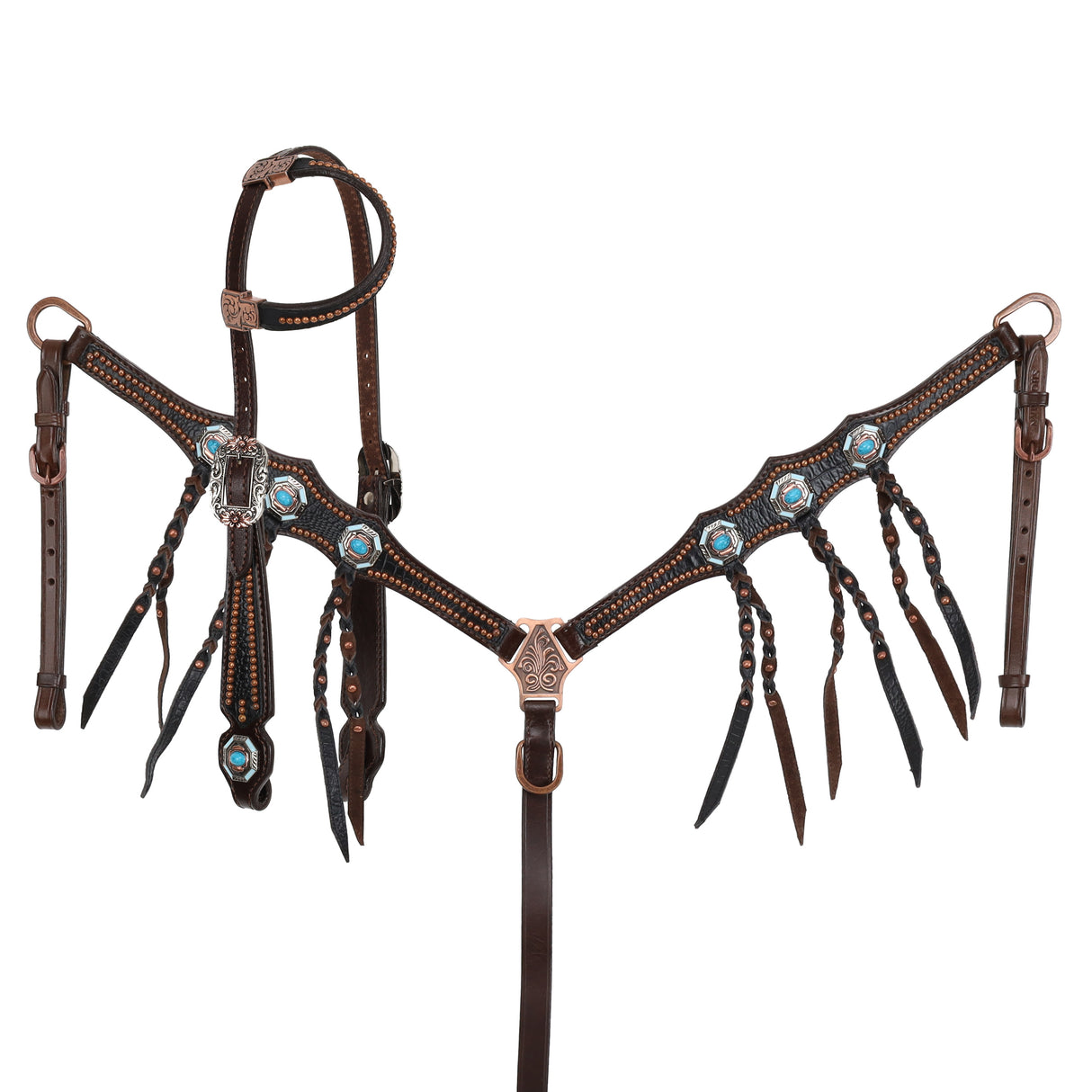 Blackwater Gator Western Bridle and Breastplate Set