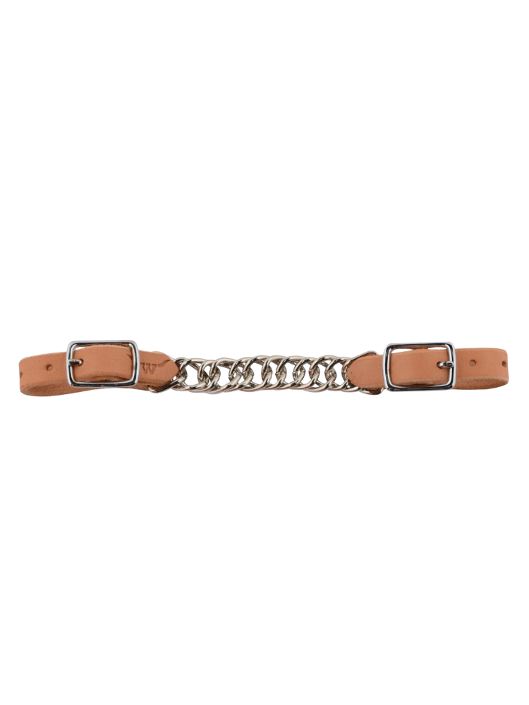Simple Western leather curb chain