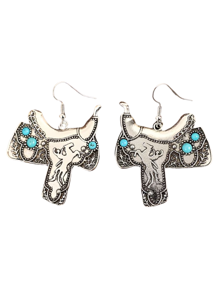 Boucles d'oreilles Selle Western Pierre Turquoise