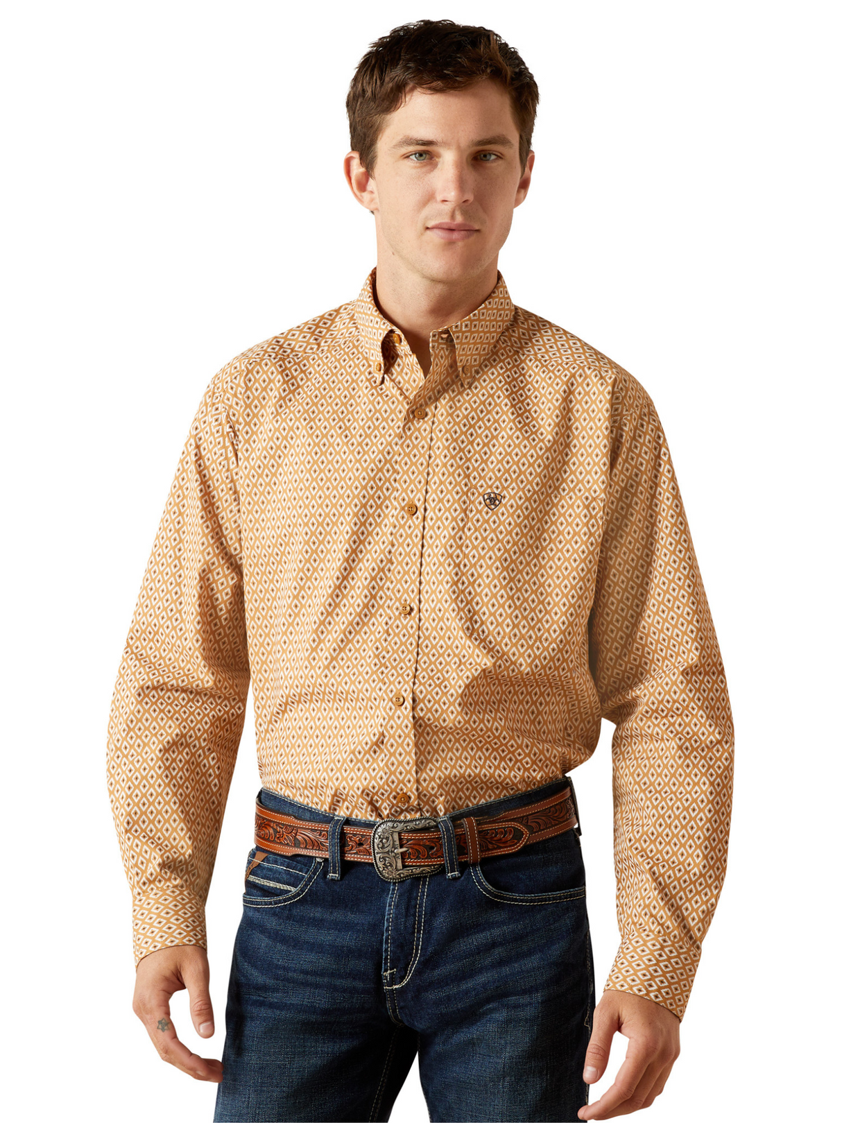 Burnis Classic Fit Tan Shirt - Men's