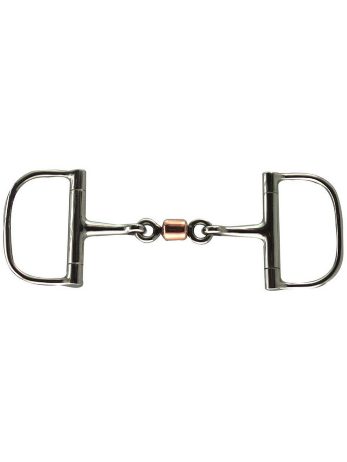 Mors à anneaux en D avec rouleau central en cuivre