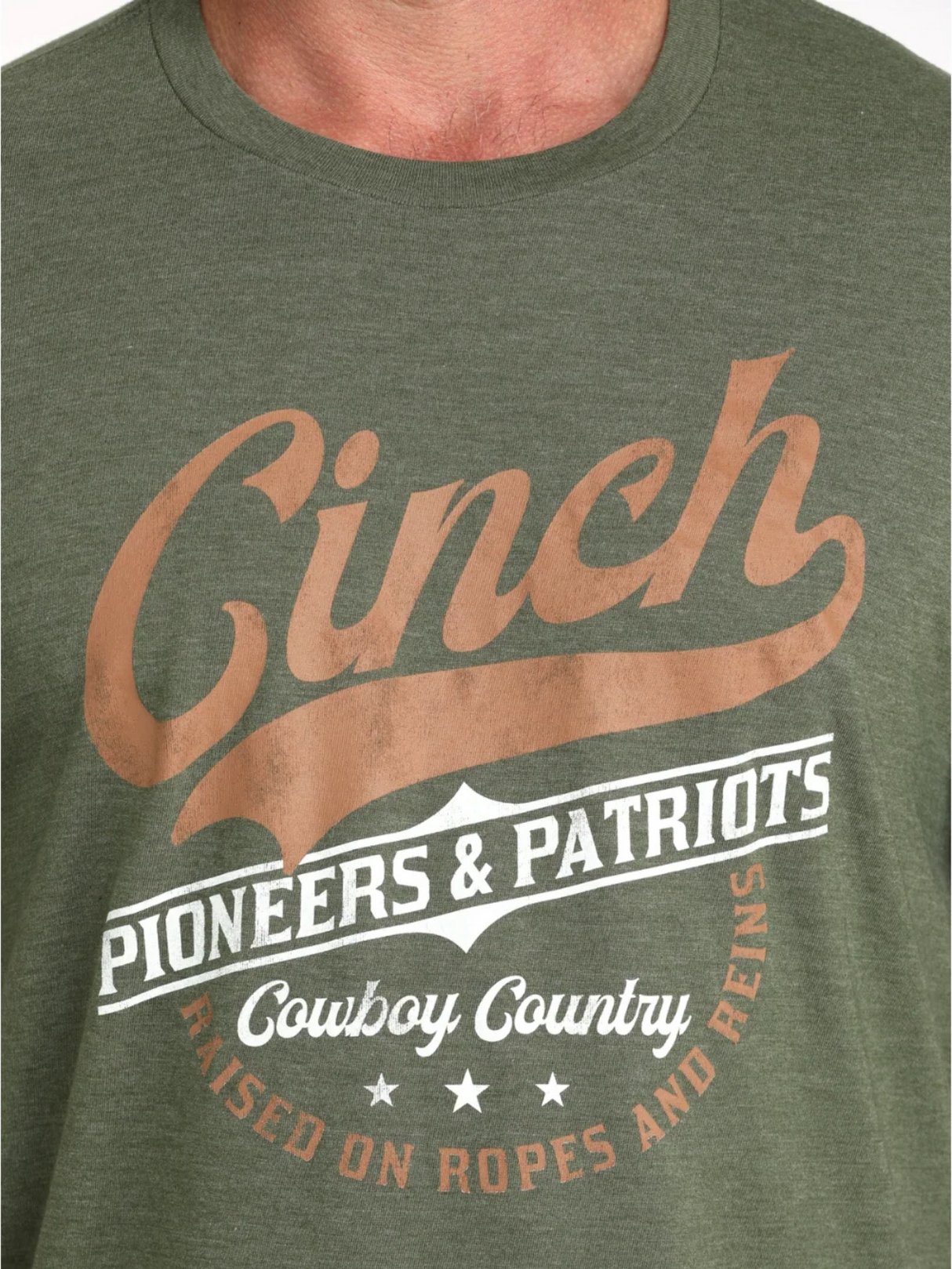 T-shirt Cowboy Country Olive Vert - Homme