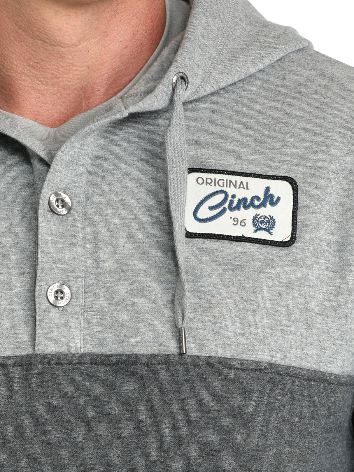 Chandail à Capuchon Gris Charbon avec Boutons 1/4 – Homme