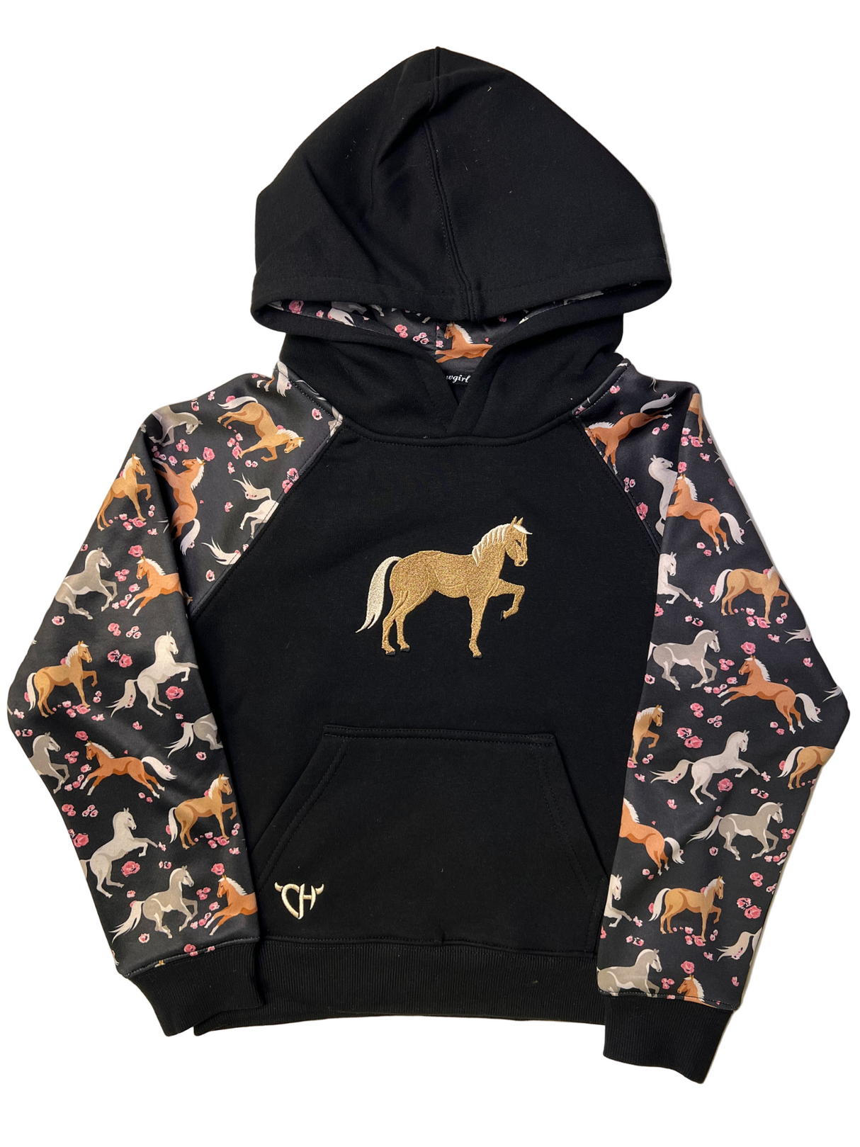 Chandail à Capuchon à Motif Cheval- Fille