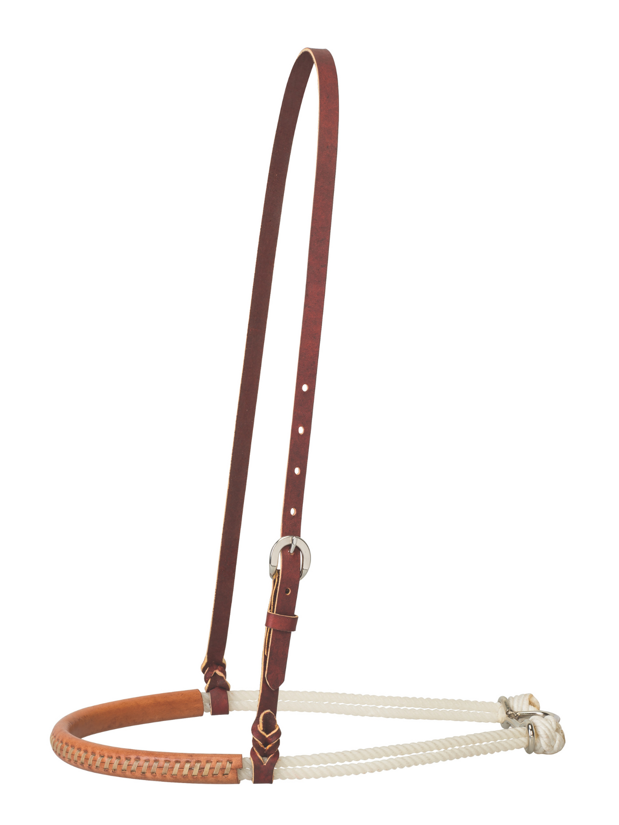 Muserolle Western en corde recouverte de cuir