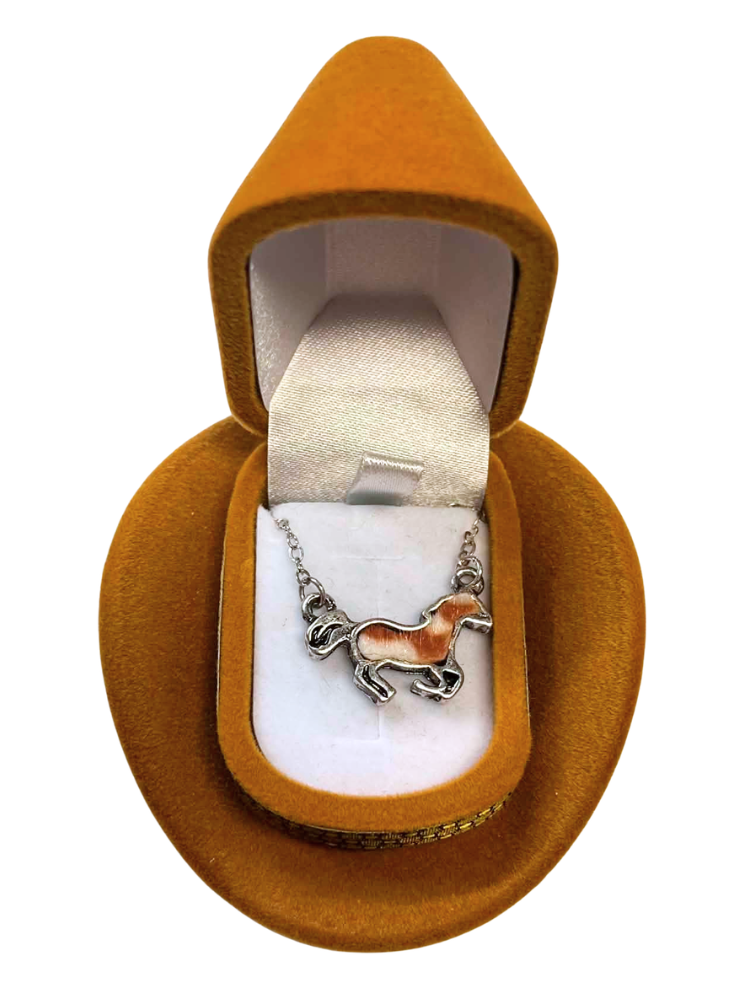 Collier cheval poils dans un chapeau