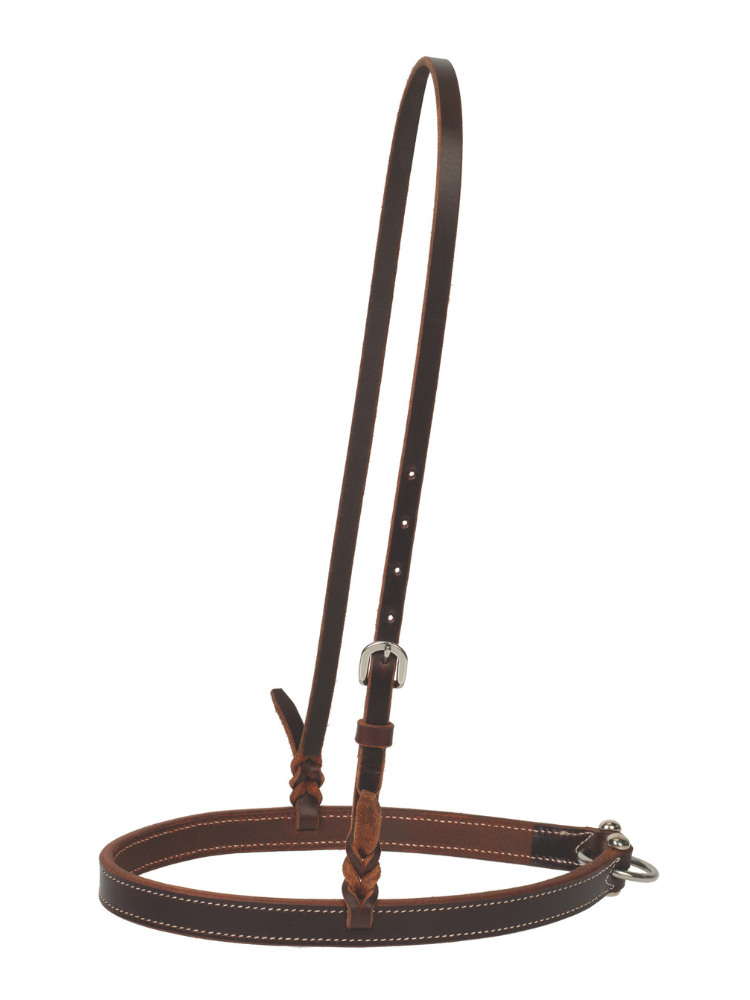Muserole Western en cuir de buffle Burgundy 1 po
