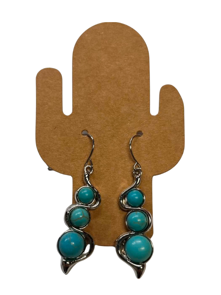 Boucles d'oreilles pendantes Pierre Turquoise