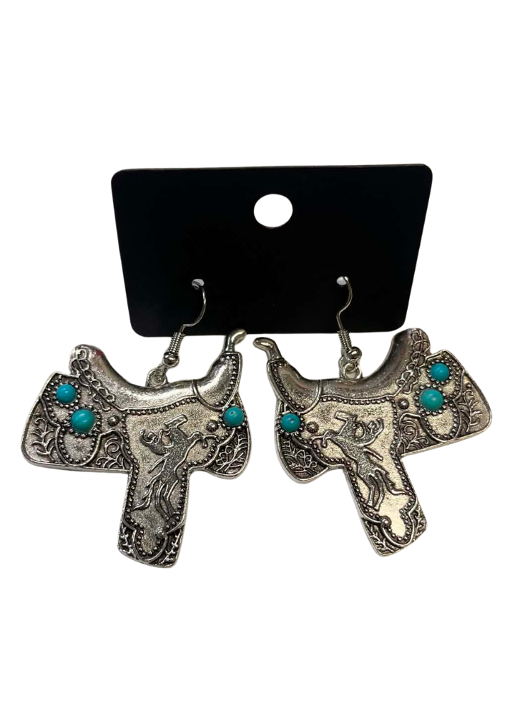 Boucles d'oreilles Selle Western Pierre Turquoise