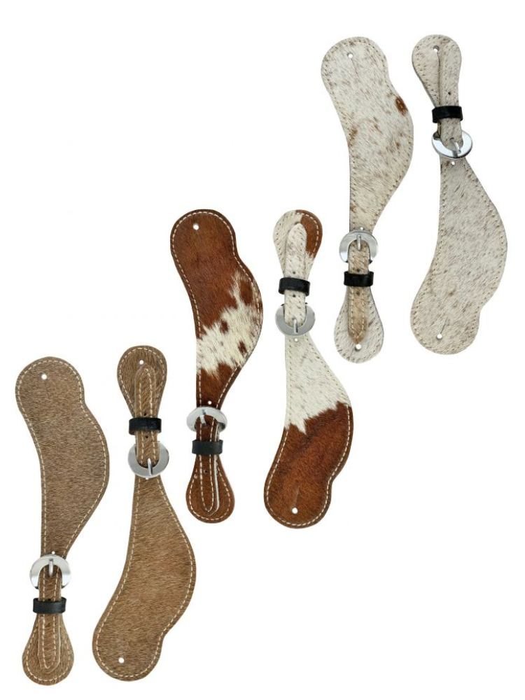 Western Leather and Cowhide Spur Straps