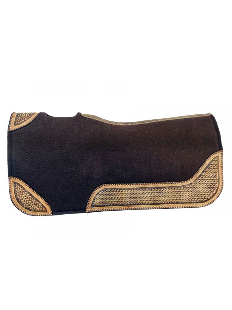 Western Felt Saddle Pad with Basket Stamp Accents