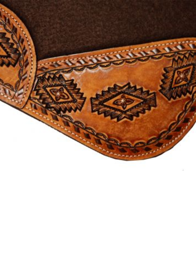 Tapis de selle feutre contourné Aztec 32” x 31”