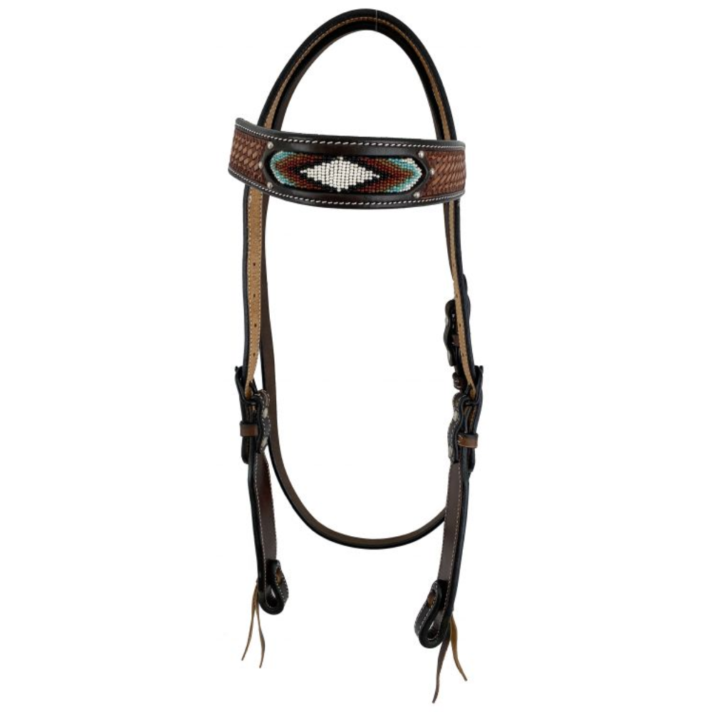 Western bridle with Beaded frontal