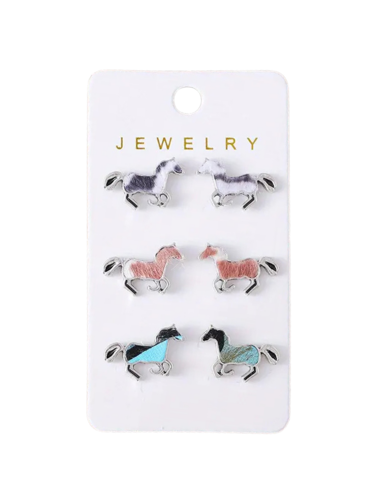 Horse Hair-On Earring Set (3)