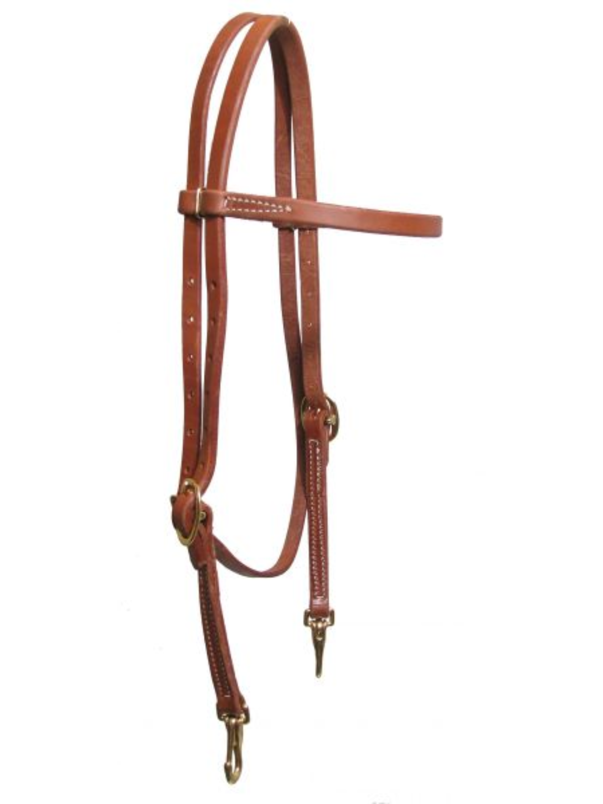 Western bridle in oiled leather with stainless steel snap-change browband