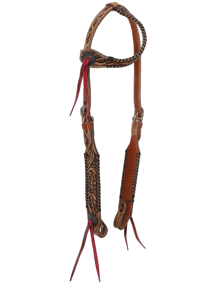 Ensemble de bride et de bricole western une oreille Tooled Meadows