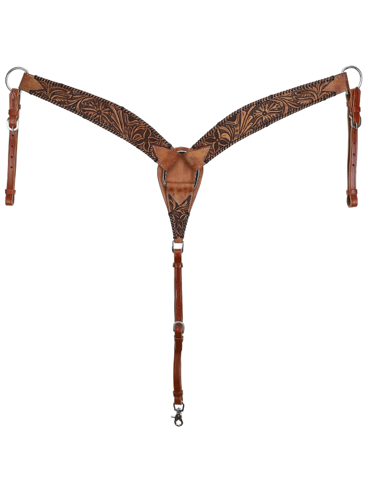 Ensemble de bride et de bricole western une oreille Tooled Meadows