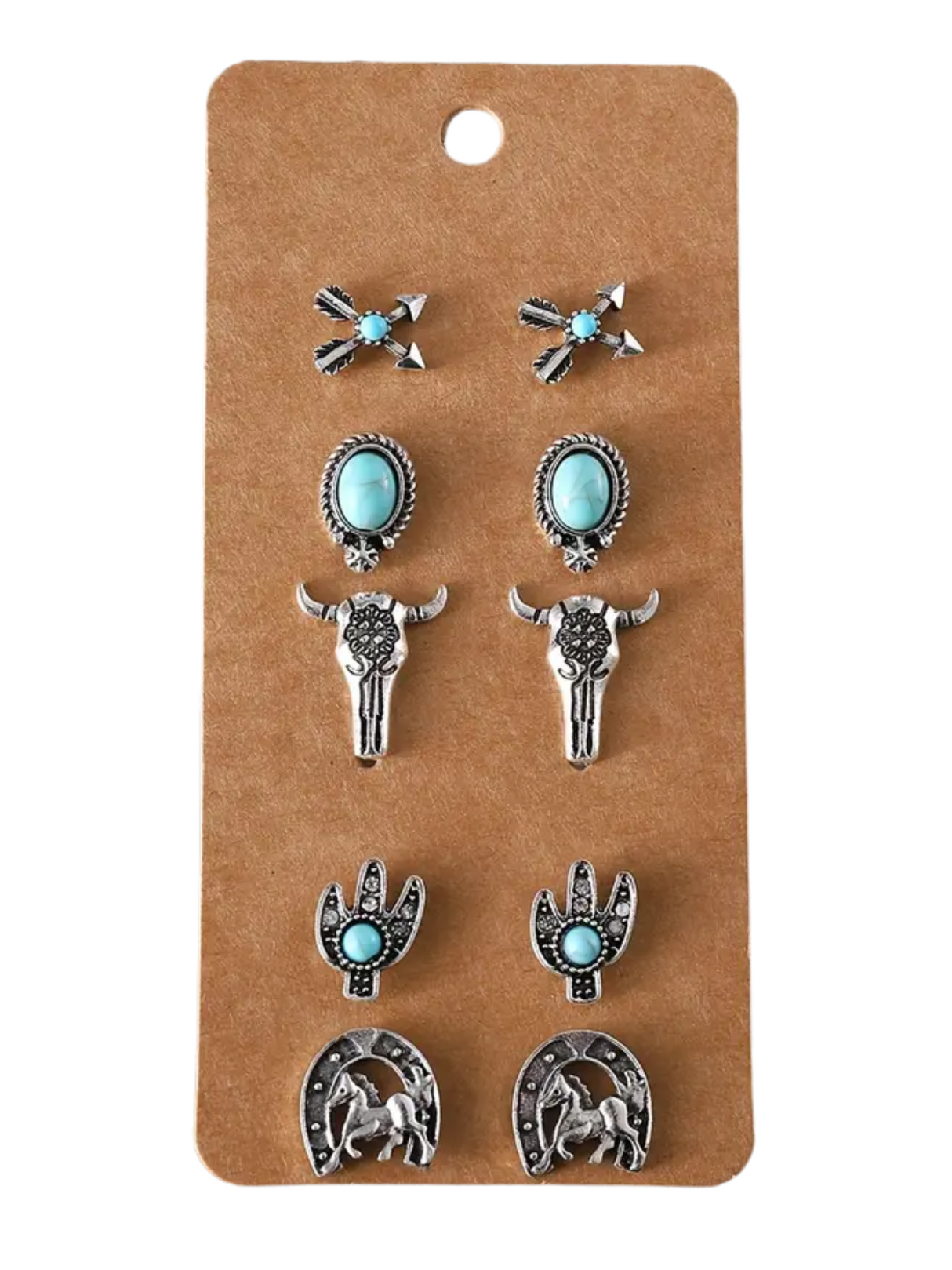 Kit de boucles d'oreille Western flèche